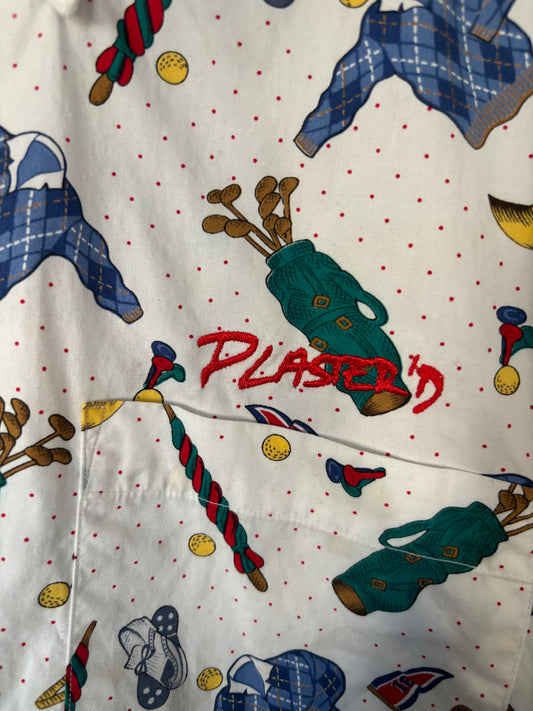 Plaster’d | Upcycled Vintage Button Down | All Over Print