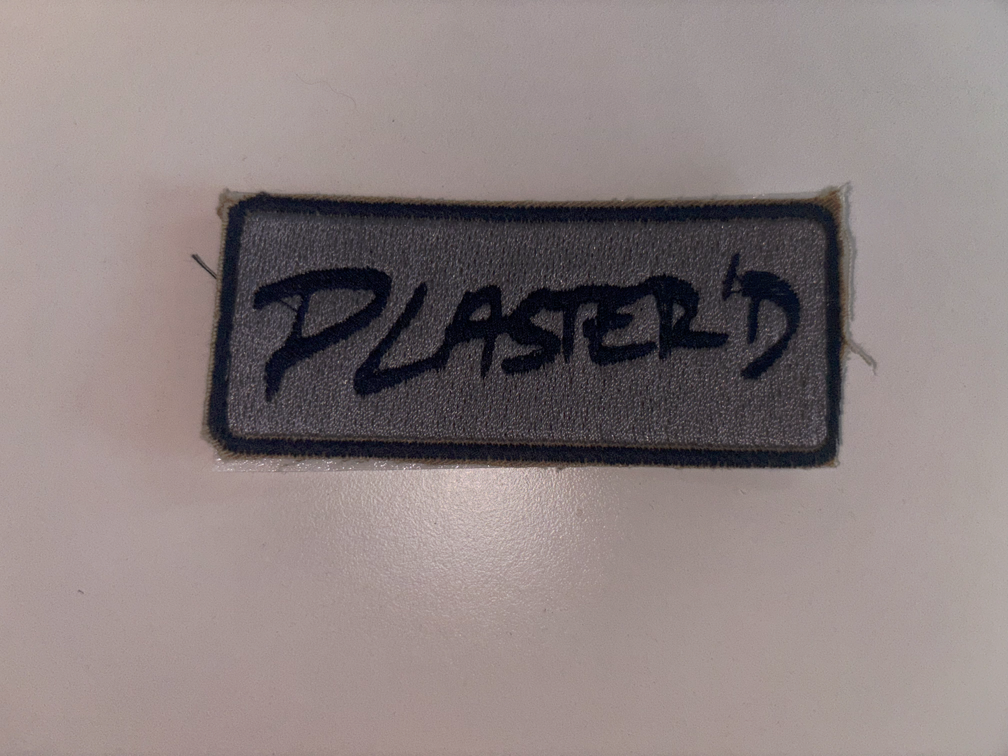 plaster'd | Hand-Drawn Box Logo | Embroidered Iron-On Patch