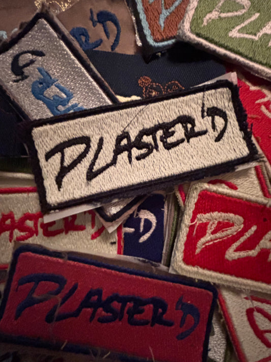 plaster'd | Hand-Drawn Box Logo | Embroidered Iron-On Patch