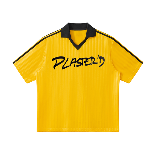 Contrast Collar Striped Soccer Jersey